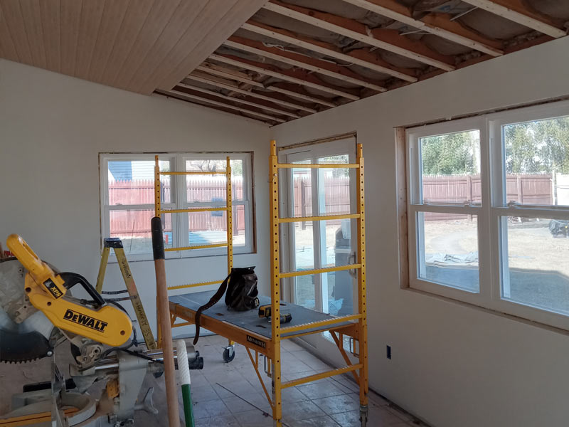 Drywall and Bamboo ceiling